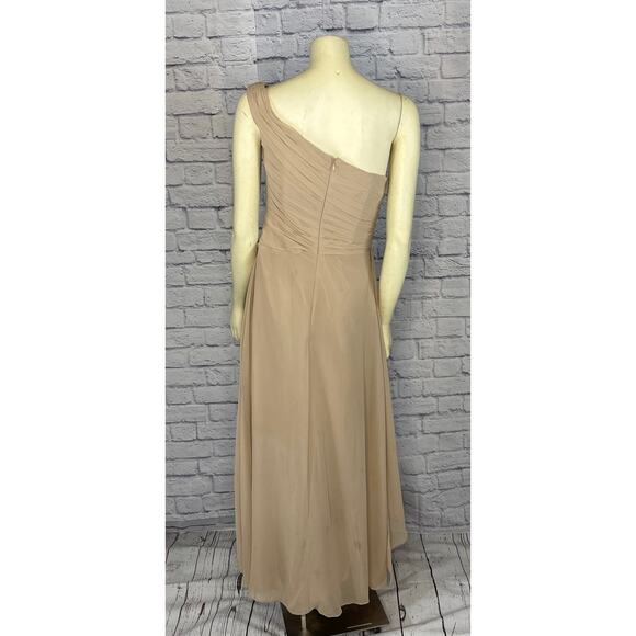 B2 Jasmine Poly Chiffon Long Bridesmaid Dress One-Shoulder Neckline size 14 n - Picture 6 of 10